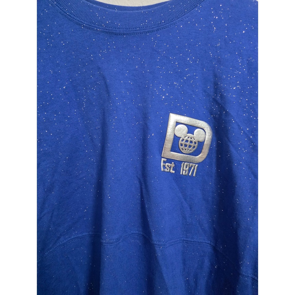 Disney Spirit Jersey Walt Disney World Blue Silver Glitter XXL New With Tags - Picture 2 of 6
